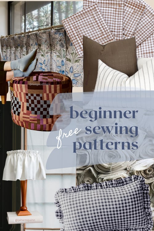 Save on Pinterest: Free Beginner Sewing Patterns - Home Decor Edition